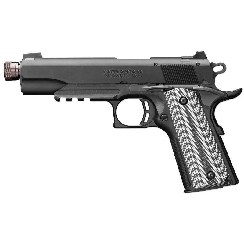 1911-22 Black Label Suppressor Ready with Rail .22 Long Rifle 4.875 Inch Threaded Barrel 1/2x28 TPI Black/Gray G-10 Grips Matte Black Frame 10 Round (NOT TRANSFERABLE IN MINNESOTA)