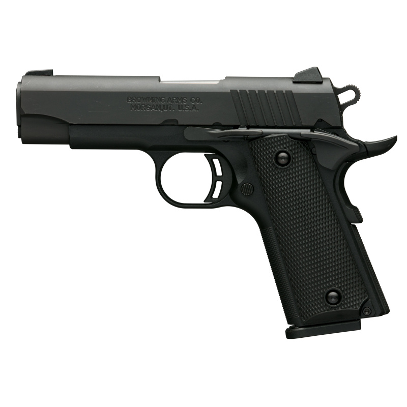 1911-380 Black Label Compact .380 Caliber 3.625 Inch Barrel Matte Black Finish Combat Sights Composite Grips 8 Round