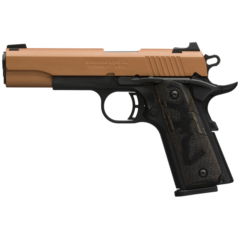 Black Label, 1911, Single Action, Semi-automatic,  Metal Frame Pistol, Full Size, 380 ACP, 4.25" Barrel, Cerakote Finish, Northern Lights, Black Frame, Stippled Laminated Wood Grips, 3 Dot Sights, 10 Rounds, 2 Magazines 051992492