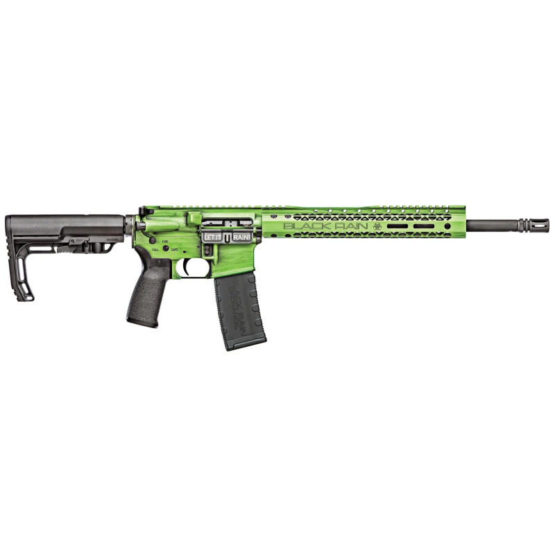 Spec+, Semi-automatic Rifle, AR, 223 Remington/556NATO, 16" Chrome-Moly Barrel, Anodized Finish, Zombie Green, MFT Pistol Grip, MFT Stock, Black, 30 Rounds, 1 Magazine BRO-FUSION-ZGB