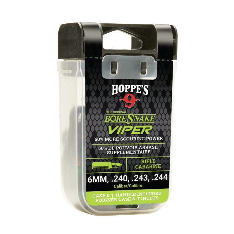BoreSnake Viper, Bore Cleaner, For .243 Caliber Rifles, Clam Pack 24012VD
