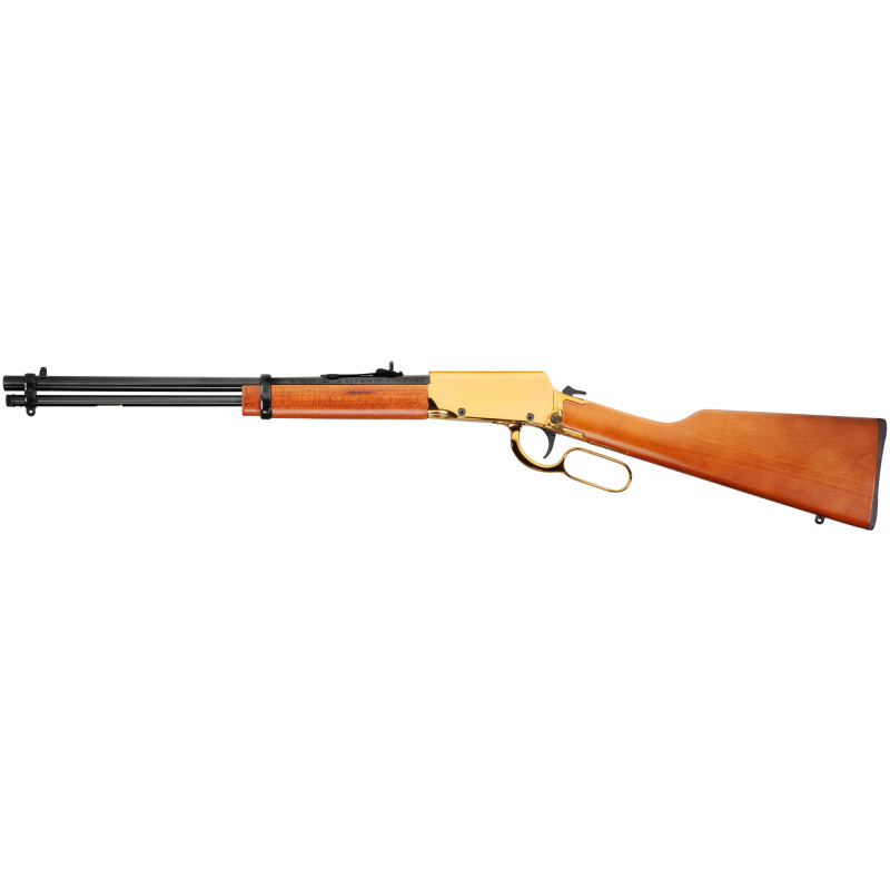 Rio Bravo, Lever Action, 22LR, 18" Barrel, PVD Gold Receiver, Blued Barrel, Wood Stock, Adjustable Sights, 15 Rounds RL22181WD-GLD1