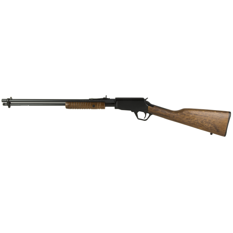 Gallery, Pump Action, 22 WMR, 20" Barrel, Matte Finish, Wood Stock, Adjustable Sights, 12 Rounds, Black RP22W201WD