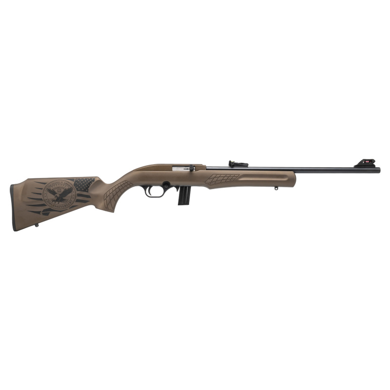 RS22, Semi-automatic Rifle, 22LR, 18" Barrel, Matte Finish, Bronze, USA 250th Edition Synthetic Stock, Fiber Optic Front Sight, Fully Adjustable Fiber Optic Rear, Manual Thumb Safety, 10 Rounds, 1 Magazine RS22L1811L-USA