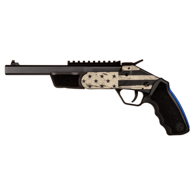 Brawler, Single Shot, 410 3"/45 Long Colt, 9" Barrel, Steel, Matte Finish, Black with U.S. Flag, Rubber Grips, 1 Round SSPB9-ENG1
