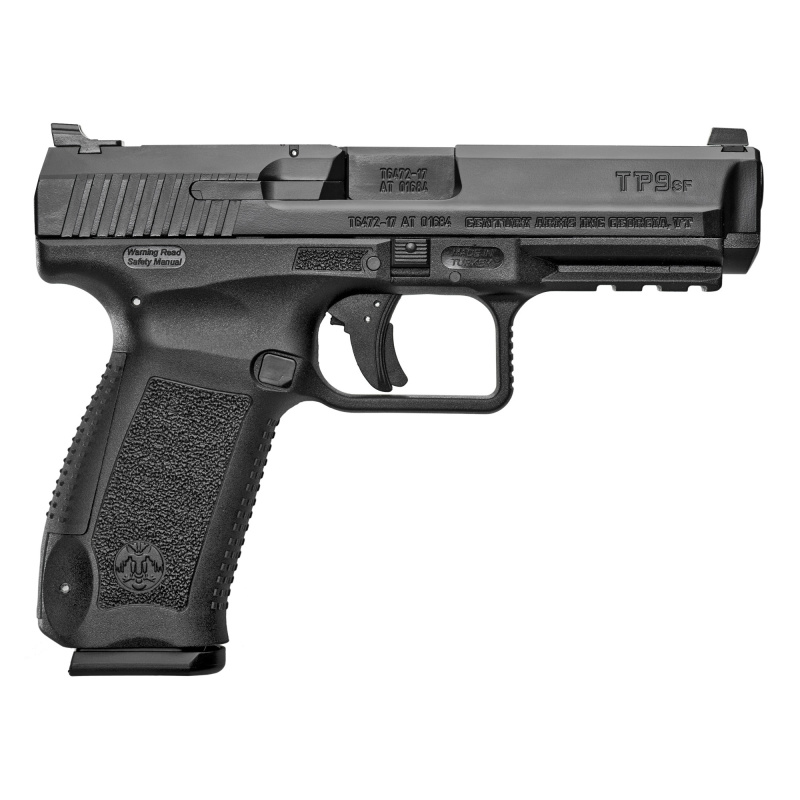 TP9SF, Striker Fired, Semi-automatic, Polymer Frame Pistol, 9MM, 4.46" Barrel, Match Grade Barrel, Black, Warren Tactical Sights With Dot Front, 18 Rounds, 2 Magazines, Includes Holster and Interchangeable Backstraps HG4865-N