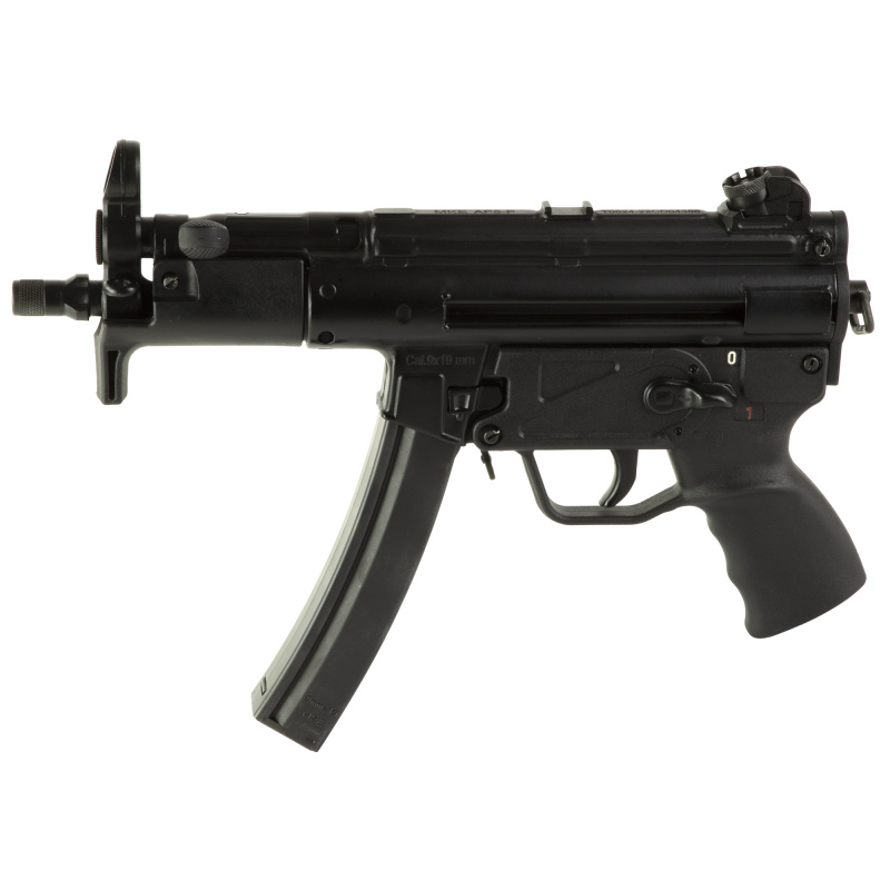 AP5-P Base, Semi-automatic Pistol, 9MM, 5.75" Threaded Barrel, Matte Finish, Black, Adjustable Sights, Manual Safety, 30 Rounds, 1 Magazine, Hard Case, No Sling, Cleaning Kit, Scope Mount, or Muzzle Brake, With Sling HG6035A-N