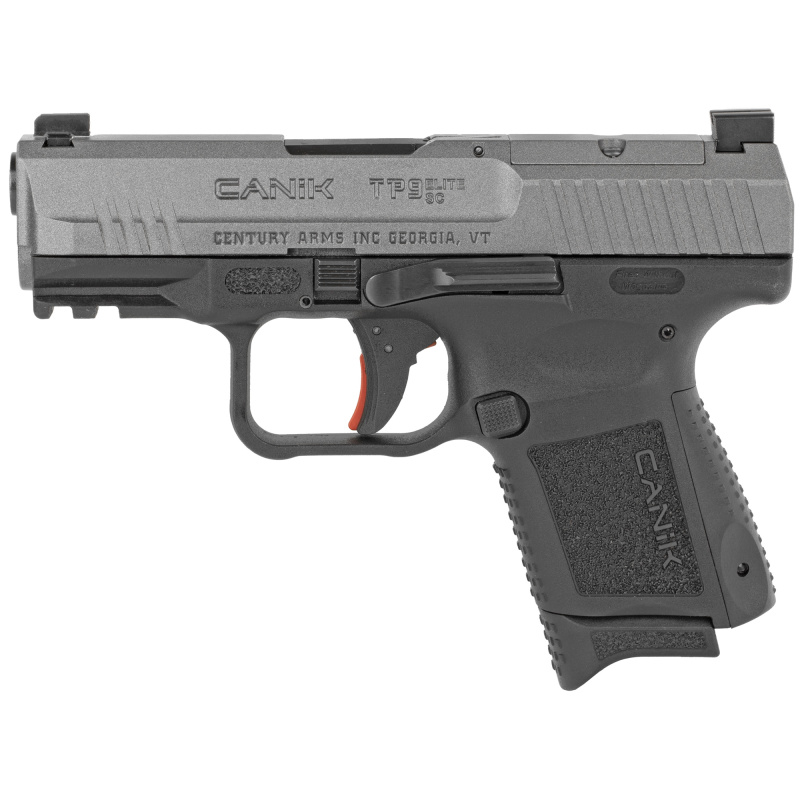 TP9 Elite SC, Striker Fired, Semi-automatic, Polymer Frame Pistol, Sub-Compact, 9MM, 3.6" Match Grade Barrel, Tungsten Cerakote Finish, Blackout Rear and Phosphorous Front White Dot Sight, 12 Rounds, 2 Magazines, Includes Holster, Interchangeable Back St