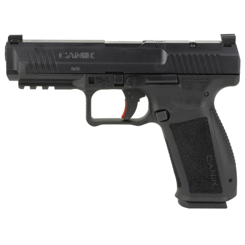 METE SFT, Striker Fired, Semi-automatic, Polymer Frame Pistol, Compact, 9MM, 4.47" Barrel, Matte Finish, Black, 3 Dot White Sights, Flared Magwell,  Optics Ready, 10 Rounds, 2 Magazines, Includes Holster and Hard Case HG6826-N