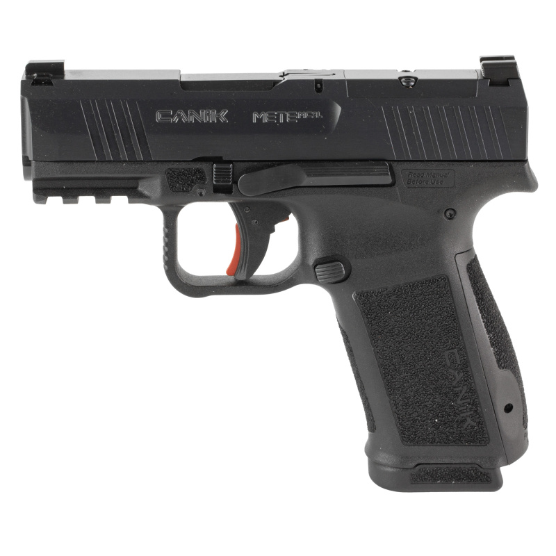 METE MC9L, Semi-automatic, Striker Fired, Polymer Frame Pistol, Compact, 9MM, 3.18" Barrel, Nitride Finish, Black, Optic Ready, White Dot Front Sight, Blackout Rear Sight, 2 Magazines, 17 Rounds, Includes MeCANiK MO1 Red Dot Optic, Custom Holster HG7882V