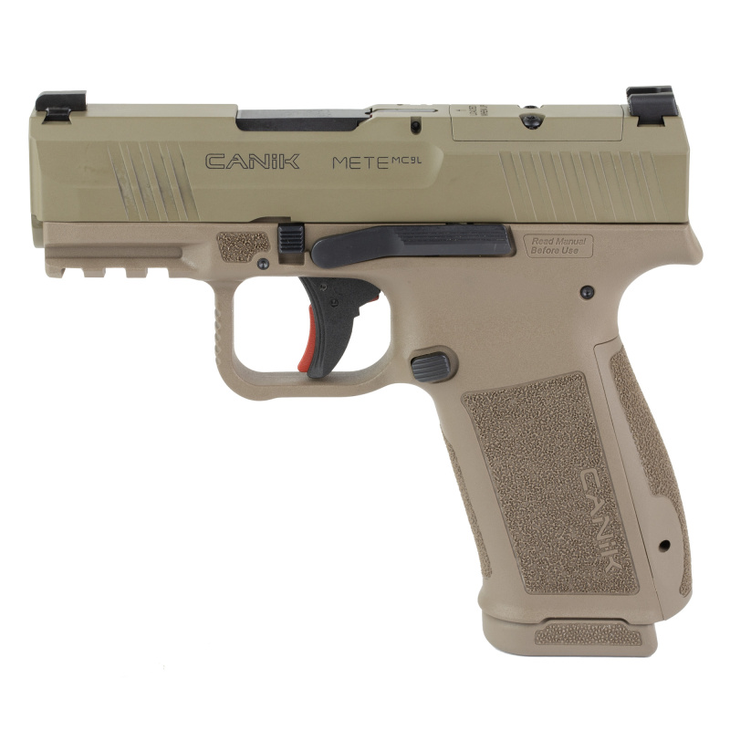 METE MC9L, Semi-automatic, Striker Fired, Polymer Frame Pistol, Compact, 9MM, 3.18" Barrel, Flat Dark Earth, Optic Ready, White Dot Front Sight, Blackout Rear Sight, 2 Magazines, 10 Rounds, California Compliant HG7884CAD-N