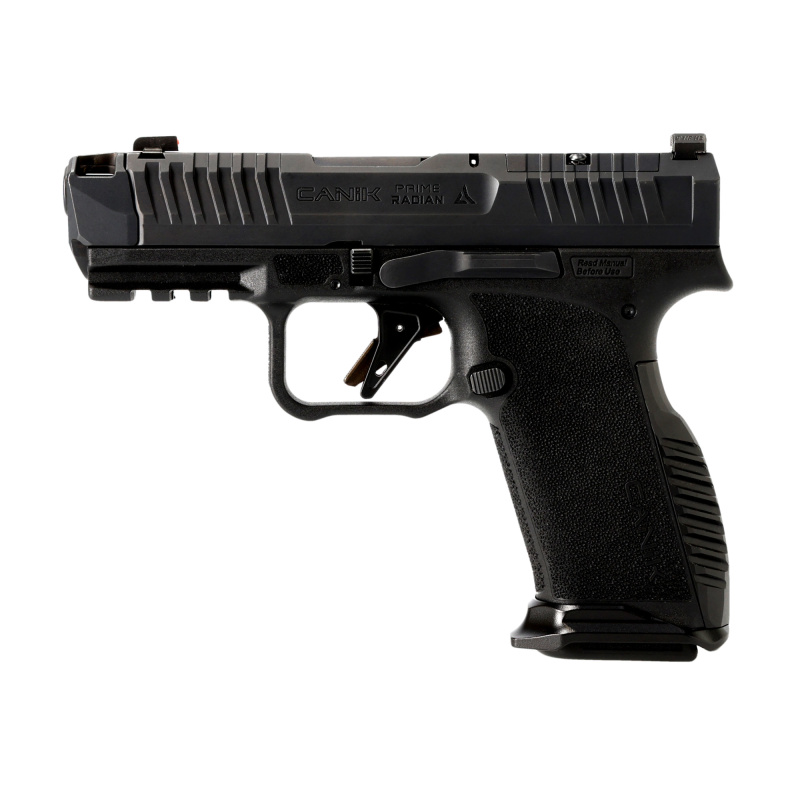 METE MC9 Prime Radian, Semi-automatic, Striker Fired, Polymer Frame Pistol, Compact, 9MM, 3.6" Barrel, Radian Ramjet and Afterburner Compensator, Night Fision Tritium Sights, Optics Ready, Matte Finish, Black, 17 Rounds, 2 Magazines HG8611-N