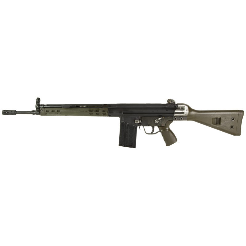 CA-3, Semi-automatic Rifle, 762NATO, 18" Threaded Barrel, Battle Worn Finish, Black with Olive Drab Green Polymer Furniture, Birdcage Style Flash Hider, Adjustable Front with Rotary Aperture Rear Sight, 20 Rounds, 1 Magazine RI5601-X