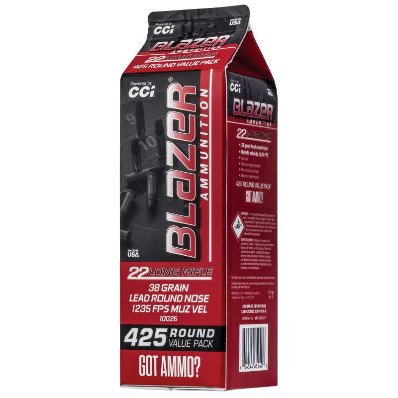 CCI Blazer Pour Pack |22 LR, 38Gr, Lead Round Nose, 425 Round Box 10026