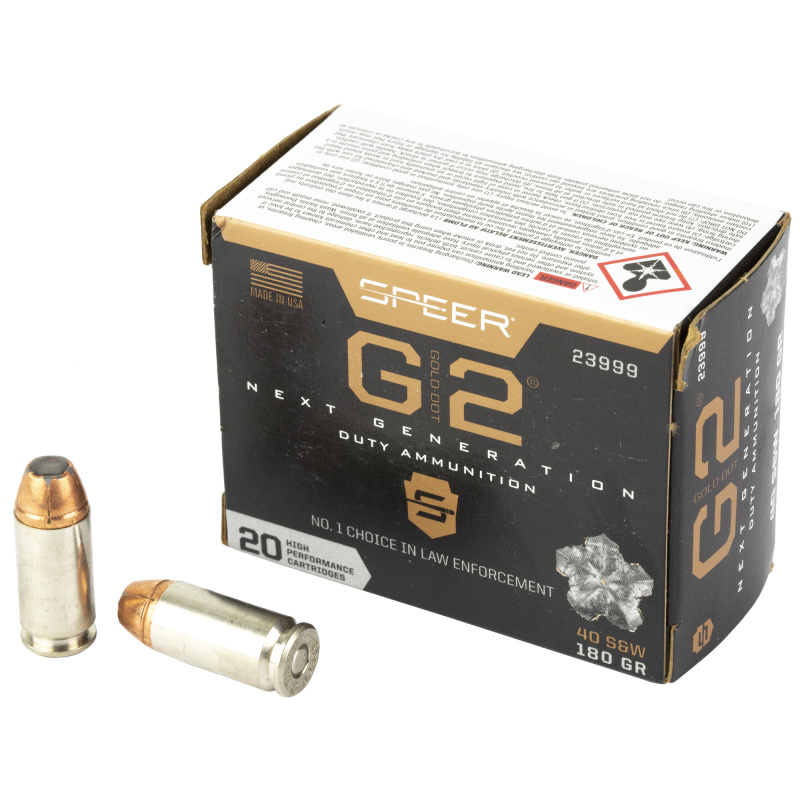 Gold Dot G2, 40S&W, 180 Grain, Gold Dot Hollow Point, 20 Round Box 23999