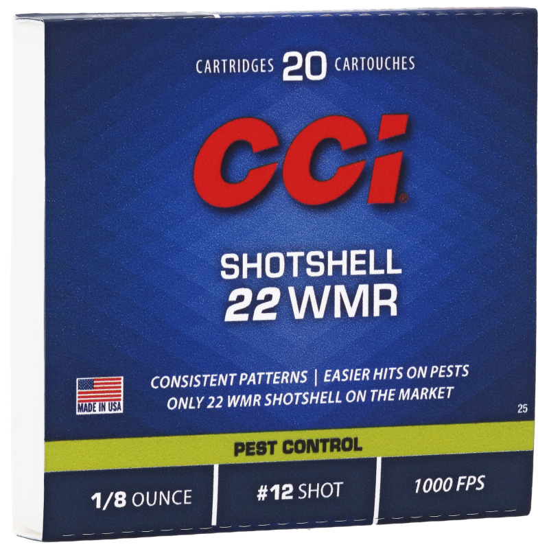 .22 Winchester Magnum Rimfire Shotshell 52 Grain Number 12 Shot