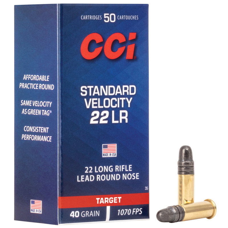 CCI Standard Velocity |22LR 1070FPS Lead Round Nose box of 50
