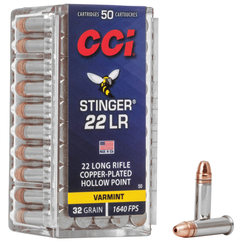 Stinger .22 Long Rifle 32 Grain Copper Plated Hollow Point Box of 50