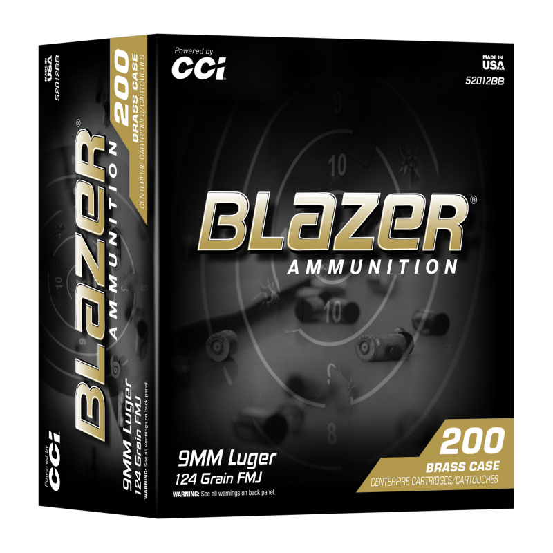 Blazer Brass, 9MM, 124 Grain, Full Metal Jacket, 200 Round Tray 52012BB
