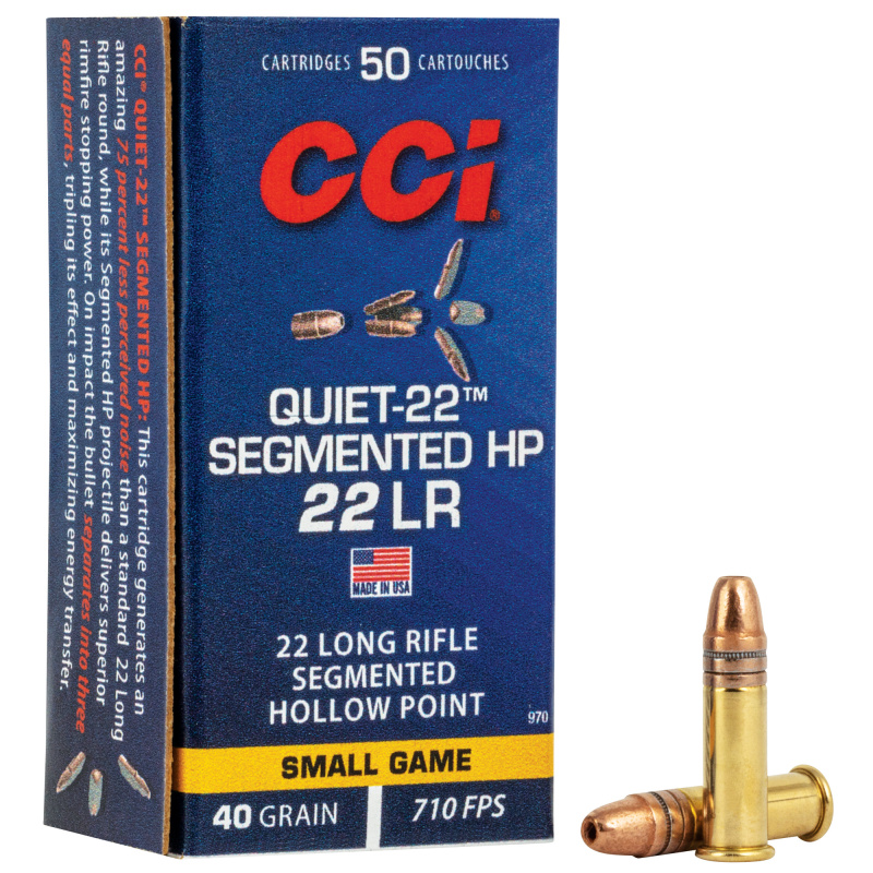 Quiet-22 .22 Long Rifle 40 40 Grain Hollow Point 710 FPS Box of 50 Rounds
