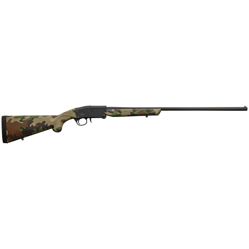 101 Compact, Single Shot, 410 Bore, 3" Chamber, 26" Barrel, Matte Finish, Woodlands Camo, 1 Round, Fiber Optic Front Sight, Synthetic Stock 930.335