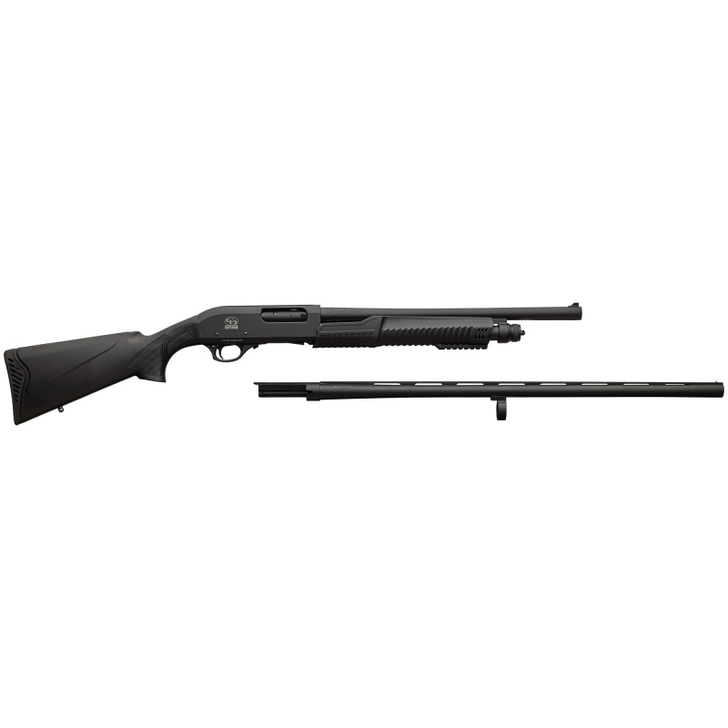 301, Pump Action Shotgun, 12 Gauge, 3" Chamber, 26" and 28" Barrel, Matte Finish, Black, 4 Rounds, Synthetic Stock 930.374