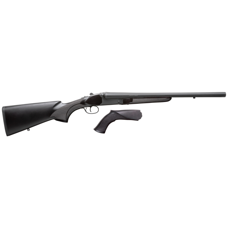 500, Side-By-Side Tactical, 12 Gauge, 3" Chamber, 20" Barrels, Matte Finish, Black, 2 Rounds, Wood Furniture 930.385