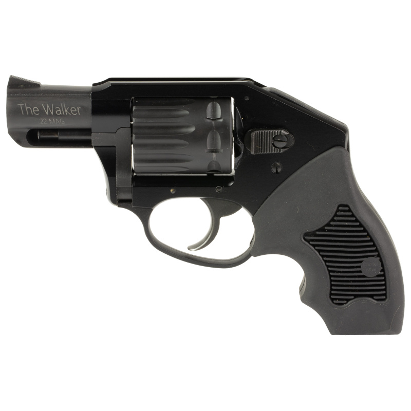 The Walker, Revolver, Double Action Only, 22 WMR, 2" Barrel, Aluminum Small Frame, Anodized Finish, Black, Black, Small Compact Rubber Grip, Fixed Sights, 8 Rounds 12311