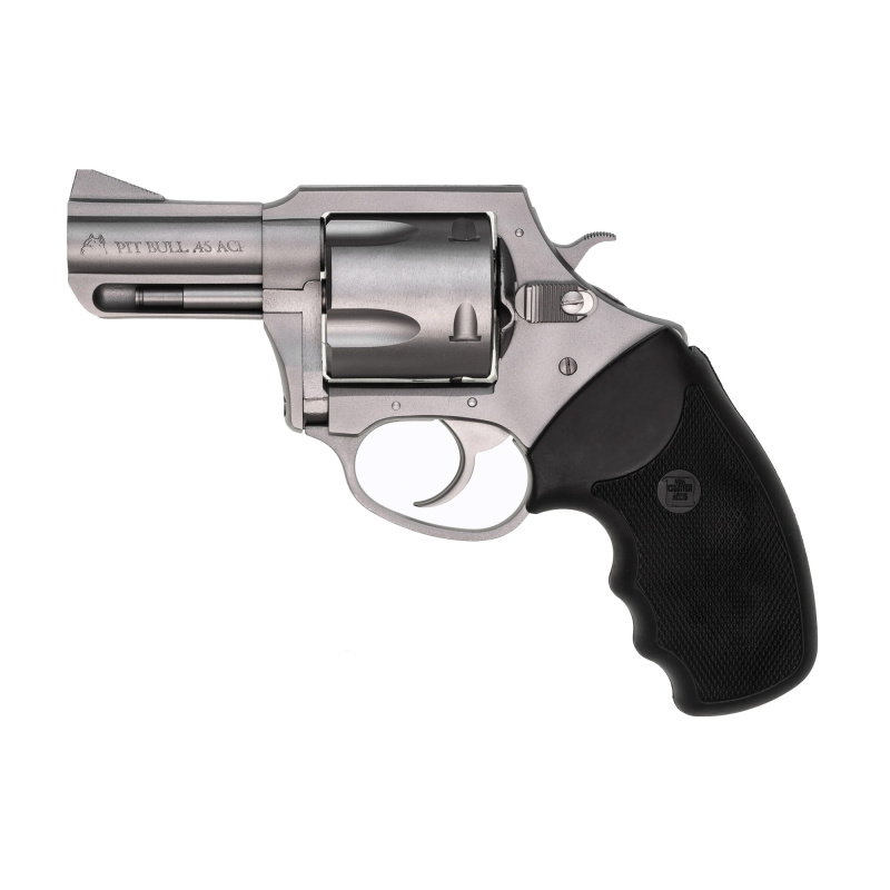 Pitbull, Revolver, 45 ACP, 2.5" Barrel, Aluminum Frame, Stainless Finish, Rubber Grips, Fixed Sights, 5Rd, Fired Case 74520