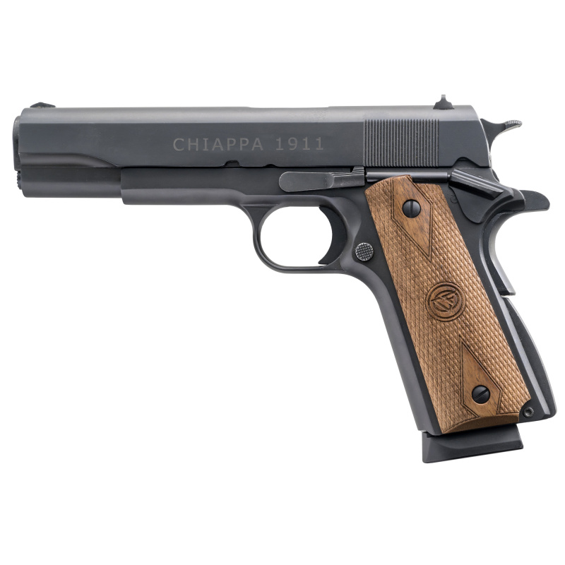 1911 Field Grade, Semi-automatic, Steel Frame Pistol, Full Size, 45 ACP, Black, Walnut Diamond Checkered Grips, Front Slot Mounted and Rear Dovetail Sights, 8 Rounds, 1 Magazine 440.159