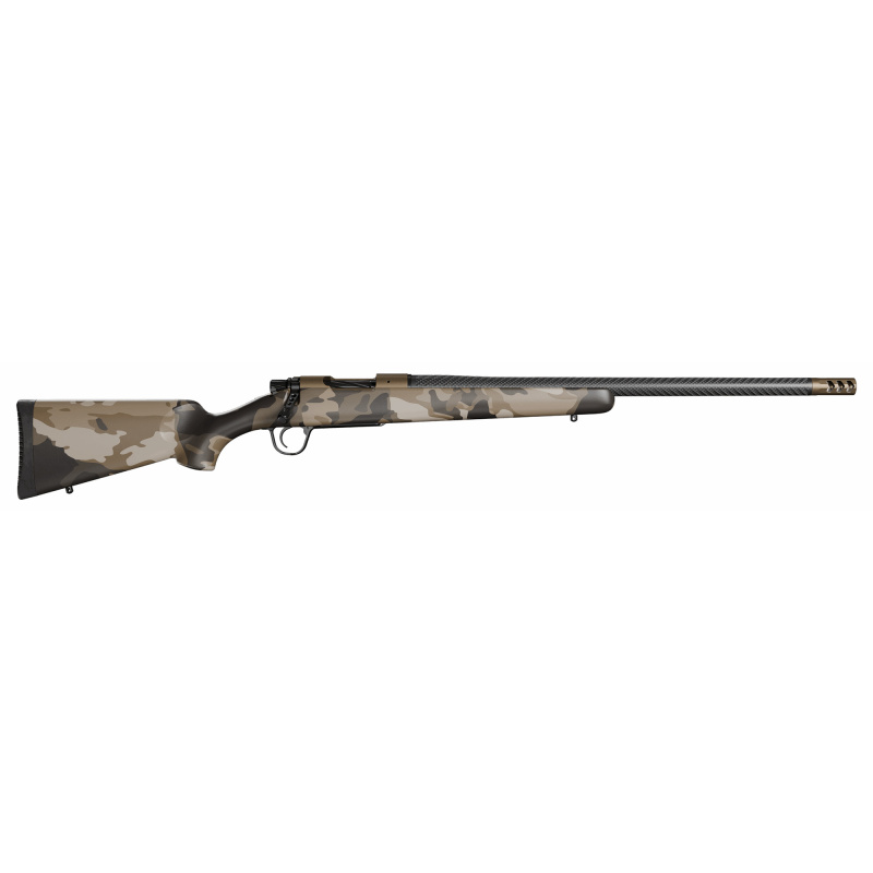 Ridgeline, Bolt Action Rifle, 25 Ceedmoor, 20" Barrel, Threaded 5/8X24, Cerakote Finish, Burnt Bronze, Barren Dune Camo Stock, TriggerTech, Adjustable Trigger, 3 Rounds 801-060083-00