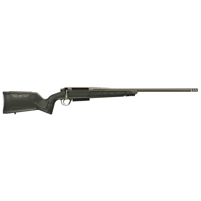 Evoke, Bolt Action Rifle, 270 Winchester, 22" Barrel, Threaded 5/8x24, Premium RFR Muzzle Brake, Cerakote Finish, Gray, Synthetic Stock with Integrated Picatinny Rail, Trigger Tech Adjustable Trigger, 5 Rounds, 1 Magazine 801-15004-00