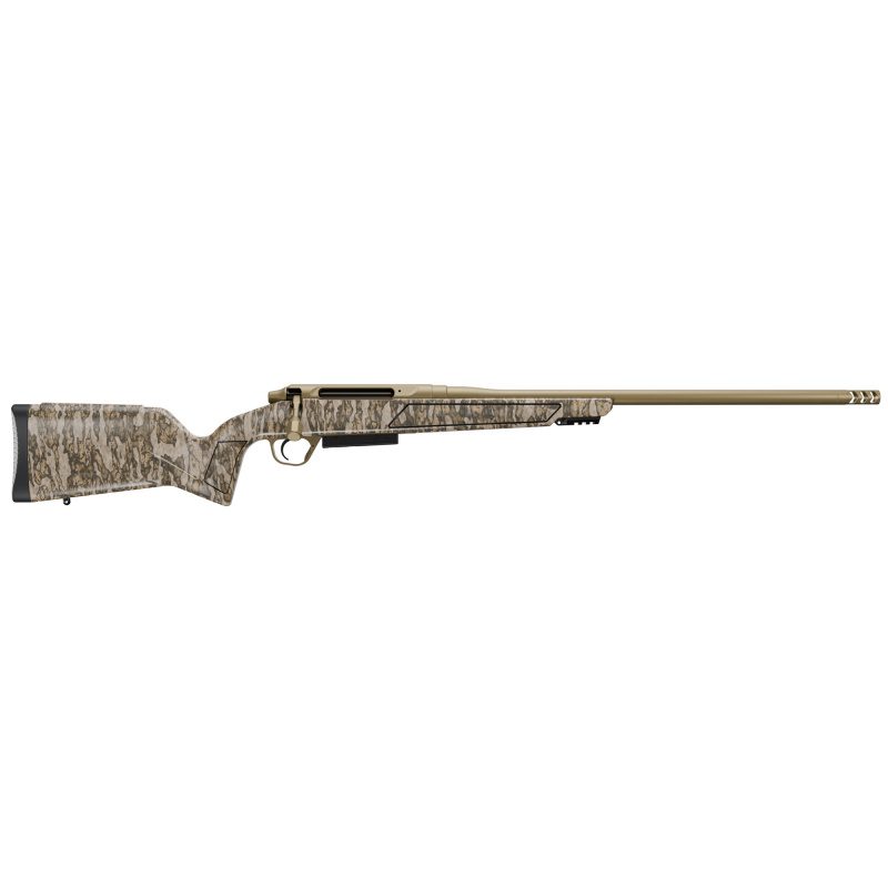 Evoke, Bolt Action Rifle, 22 Creedmoor, 22" Barrel, Threaded 5/8X24, Premium RFR Muzzle Brake, Cerakote Finish, Bronze, Mossy Oak Camo Polymer Stock with Integrated Picatinny Rail, TriggerTech Adjustable Trigger, 4 Rounds, 1 Magazine 801-15058-00