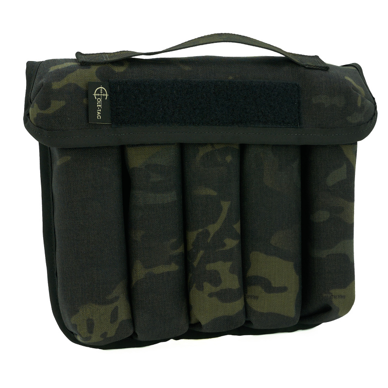 Can Caddy, Standard Size, 500 Denier Nylon, 9.25"x10.5"x2.5", Multicam Black, 5 Slots for Suppressor Storage CD106
