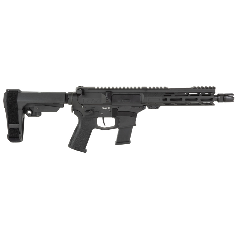 Banshee MK10 AR Pistol | 10MM, 8" Barrel .578X24 Thread Pitch, Armor Black Cerakote Finish, CMMG Pistol Grip, Pistol Stabilizing Brace, Ambidextrous Controls, 15 Rounds, 1 Magazine 10A570F-AB