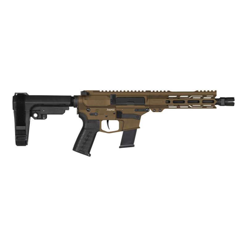 Banshee MK10, Semi-automatic, AR Pistol, 10MM, 8" Barrel .578X24 Thread Pitch, Cerakote Finish, Midnight Bronze, CMMG Pistol Grip, Pistol Stabilizing Brace, Ambidextrous Controls, 15 Rounds, 1 Magazine 10A570F-MB