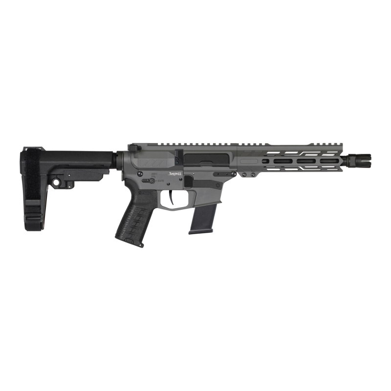 Banshee MK10, Semi-automatic, AR Pistol, 10MM, 8" Barrel .578X24 Thread Pitch, Cerakote Finish, Tungsten, CMMG Pistol Grip, Pistol Stabilizing Brace, Ambidextrous Controls, 15 Rounds, 1 Magazine 10A570F-TNG
