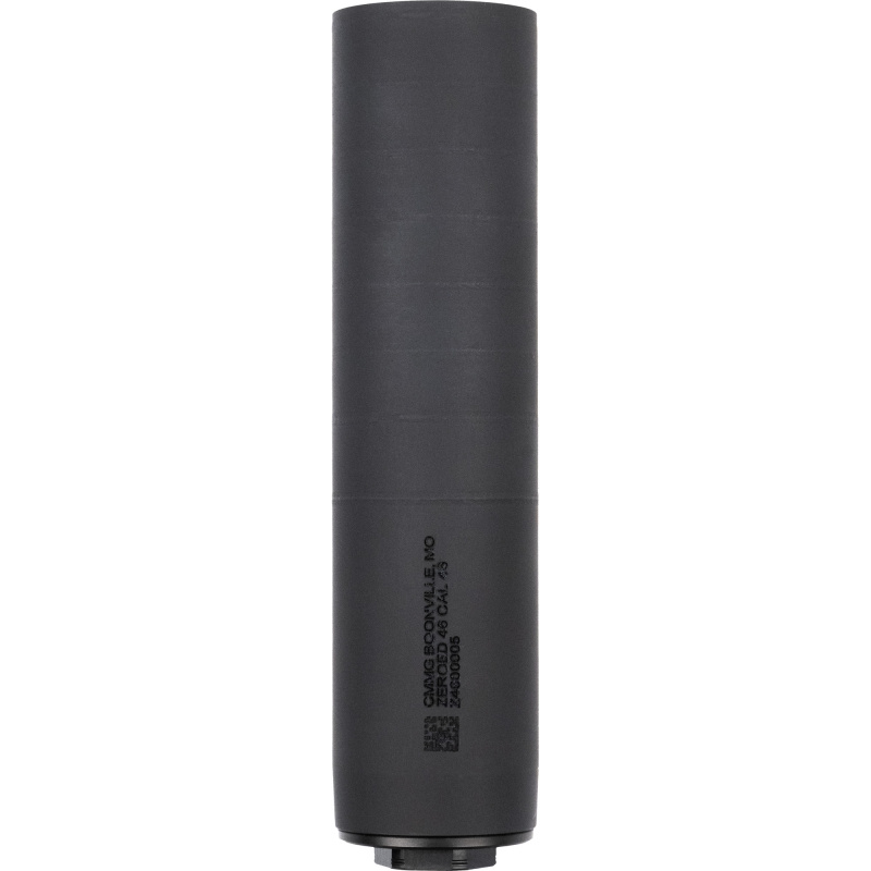 ZEROED 46, Suppressor, 46 Caliber, 17-4 Stainless Steel Construction, Nitride Finish, Black, Hub Compatible, Includes .578x28 and 5/8x24 Direct Thread HUB Mounts 11DB022