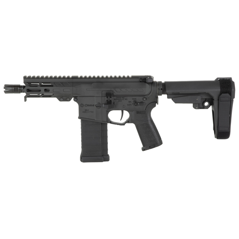 Banshee MK4, Semi-automatic, AR Pistol, 5.7X28MM, 5" Barrel 1/2X28 Thread Pitch, Cerakote Finish, Armor Black, CMMG Pistol Grip, Pistol Stabilizing Brace, Ambidextrous Controls, 32 Rounds, 1 Magazine 54A3B0F-AB