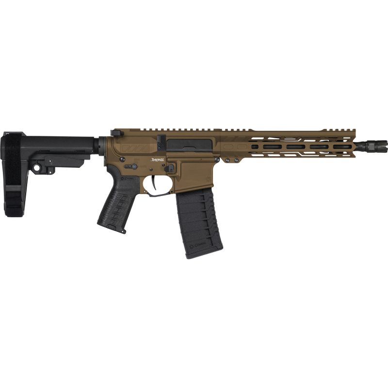 Banshee MK4, Semi-automatic, AR Pistol, 556NATO, 10.5" Barrel 1/2X28 Thread Pitch, Cerakote Finish, Midnight Bronze, CMMG Pistol Grip, Pistol Stabilizing Brace, Ambidextrous Controls, 30 Rounds, 1 Magazine 55A420A-MB