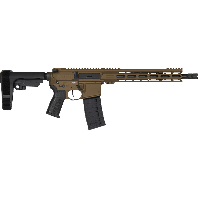 Banshee MK4, Semi-automatic, AR Pistol, 556NATO, 12.5" Barrel 1/2X28 Thread Pitch, Cerakote Finish, Midnight Bronze, CMMG Pistol Grip, Pistol Stabilizing Brace, Ambidextrous Controls, 30 Rounds, 1 Magazine 55AC20A-MB