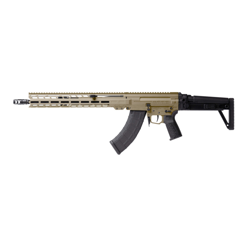 DISSENT MK47, Semi-automatic Rifle, 7.62X39mm, 16.1" Medium Taper Threaded Barrel, ZEROED 308 Muzzle Brake, Cerakote Finish, Coyote Tan, Free Float M-LOK Handguard, DISSENT Side Folding Stock, Manual Safety, 30 Rounds, 2 Magazines 86AD60B-CT