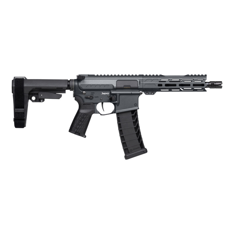 Banshee MK4, Semi-automatic, AR Pistol, 9MM, 8" Barrel, 1/2X28 Thread Pitch, Cerakote Finish, Tungsten, CMMG Pistol Grip, Pistol Stabilizing Brace, Ambidextrous Controls, 30 Rounds, 1 Magazine 94A860F-TNG