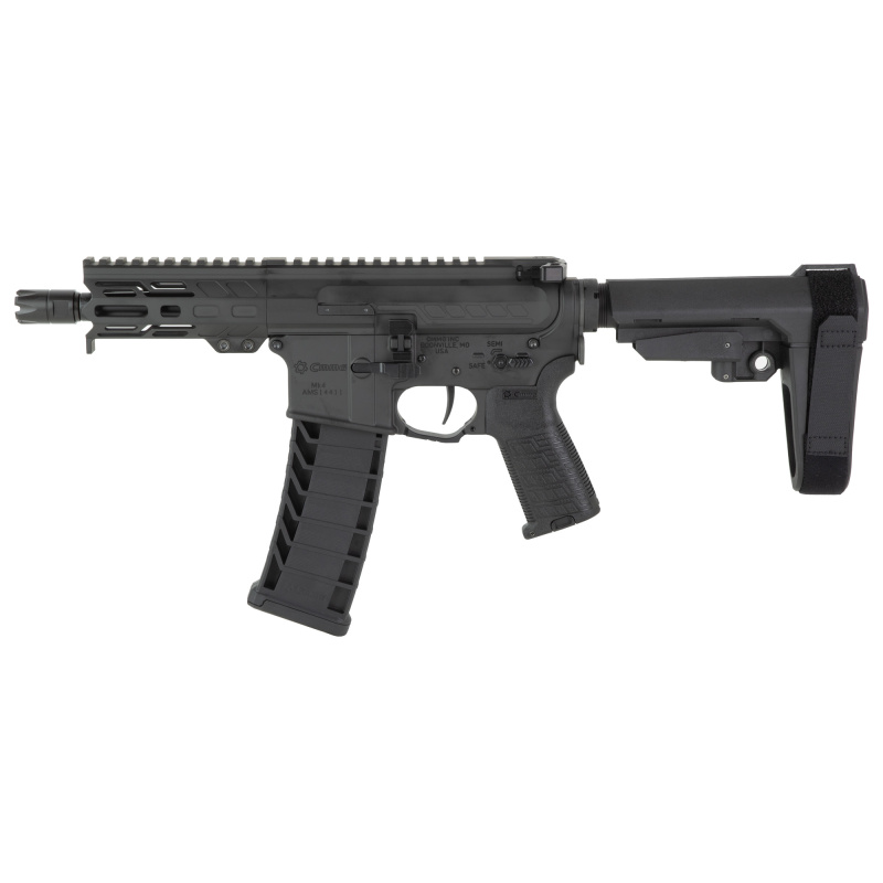 Banshee MK4, Semi-automatic, AR Pistol, 9MM, 5" Barrel, 1/2X28 Thread Pitch, Cerakote Finish, Armor Black, CMMG Pistol Grip, Pistol Stabilizing Brace, Ambidextrous Controls, 30 Rounds, 1 Magazine 94AD90F-AB