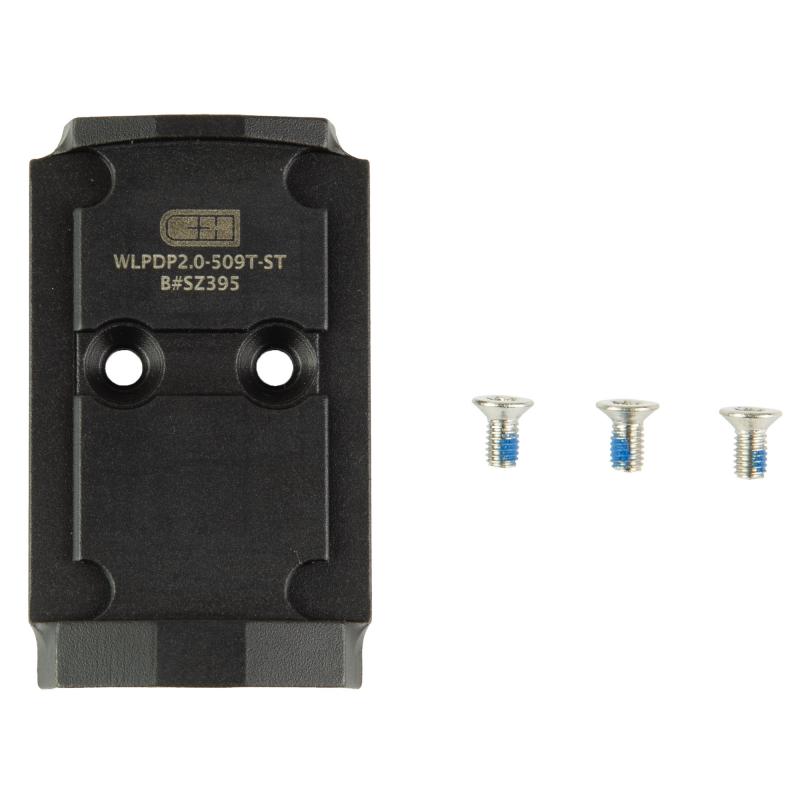 Optic Mounting Plate, Fits Walther PDP 2.0, Holosun 509T, Anodized Finish, Black WLPDP2.0-509T-ST