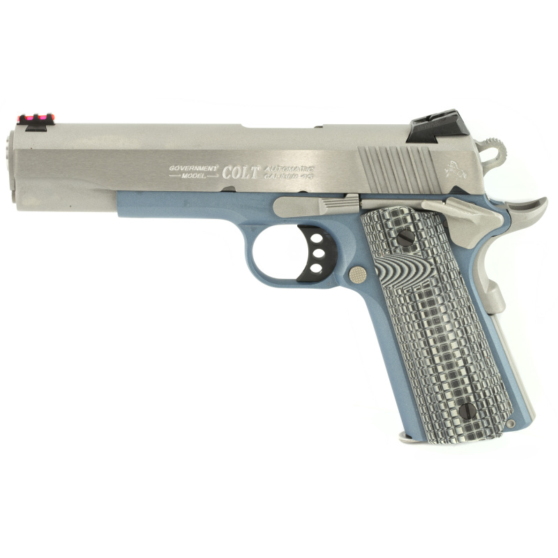 Series 70 Competition SS .45 ACP 5 Inch Stainless Steel National Match Barrel Brushed SS Finish Novak Sights Blue Titanium Frame G-10 Black Grips 8 Round