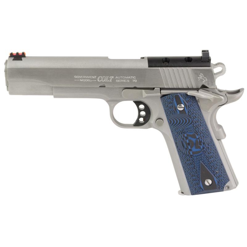 Competition Optics-Ready 1911, Semi-automatic, Single Action Only, 45 ACP, 5" Barrel, Optics Ready, Stainless Steel Finish, Silver, G10 Grips, 8 Rounds, 1 Magazine O1070CCS-OR
