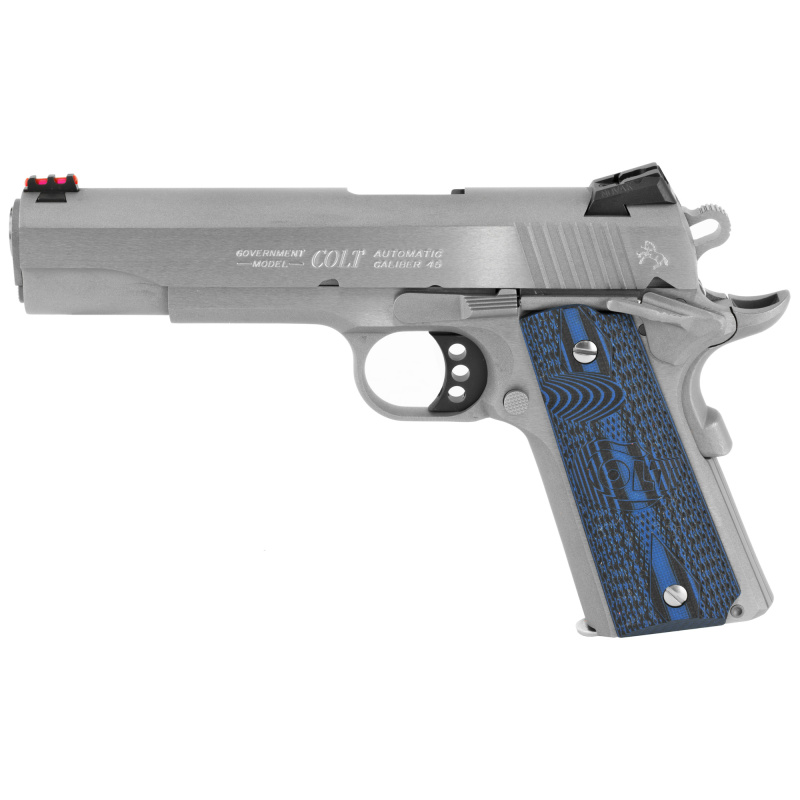 Series 70 Competition SS .45 ACP 5 Inch Stainless Steel National Match Barrel Brushed SS Finish Novak Sights Brushed Stainless Steel Frame G-10 Blue Grips 8 Round