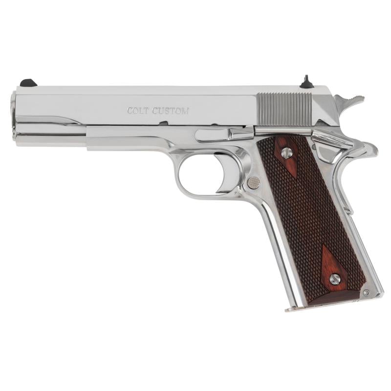 Custom Colbalt Blue, 38 Super, 5" Barrel, Full Size 1911, Blued, High Bright Polished Slide and Frame, G-10 Blue Rampant Colt Grips, 9Rd 01073BST-DB