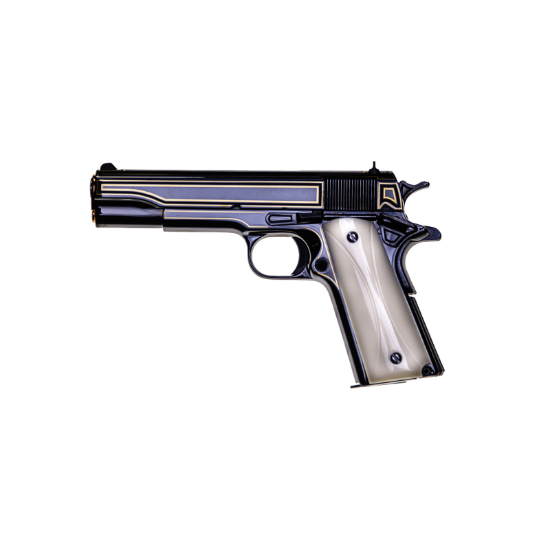 1911C, TALO, Government, Semi-automatic, Full Size, 45 ACP, 5", Blue, Wood, 7 Rounds, 1 Magazine, Steel, Blued O1911C-RJW